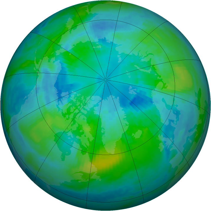 Arctic ozone map for 10 October 1986